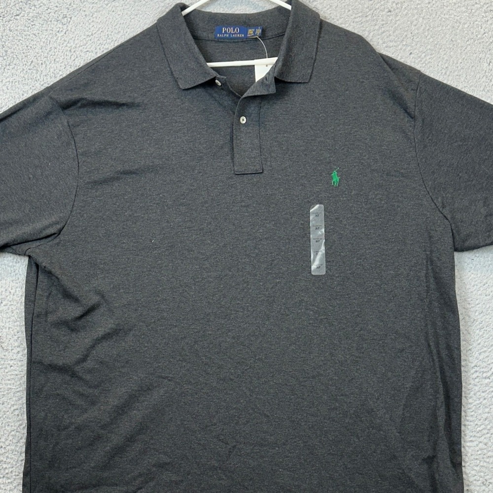 NEW Polo Ralph Lauren Polo Mens 2XLT Tall Grey Casual Rugby Pony Short Sleeve